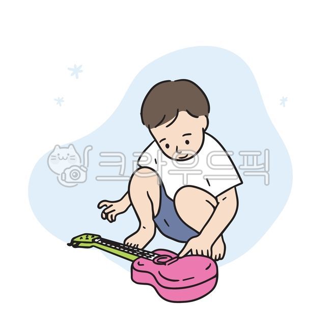 일러스트,어린이,놀고있는,유아놀이,유아,영아,어린이집,유치원,기타장난감,악기,장난감