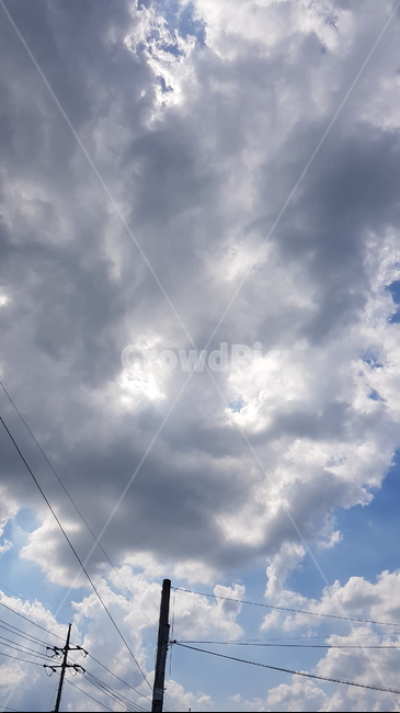 파란하늘,푸른하늘,하늘,구름,뭉게구름,nature,자연,outdoors,옥외,sky,azuresky,하얀구름,전봇대