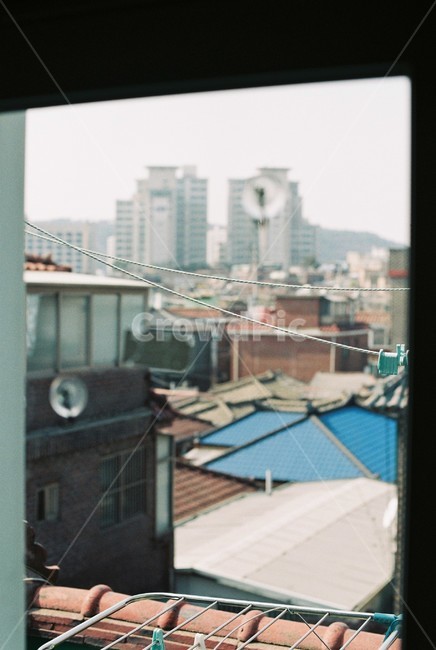 창가,마을,동네,지붕,풍경,감성,sensible,feeling