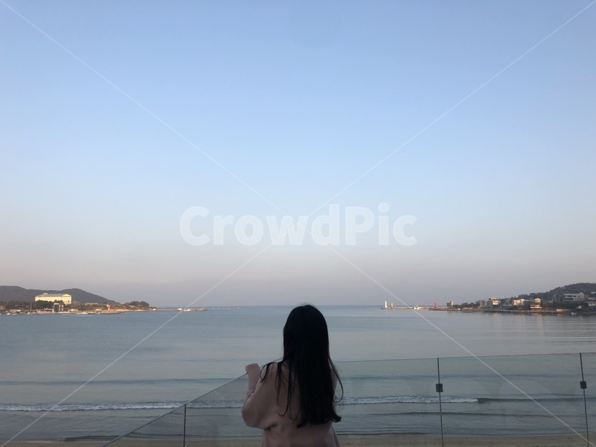 카페,여자,바다,여행,분위기,뒷모습