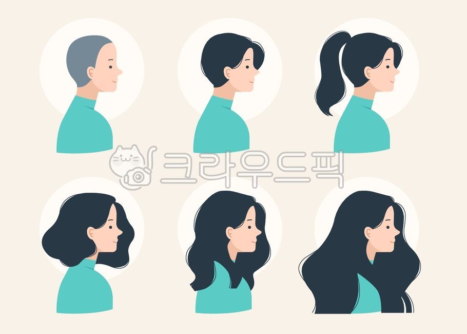 머리카락,머리스타일,헤어스타일,여자머리,hair,haristyle,female,person,adult,woman,옆모습,womanillust,lengthofhair,human,head,머리,face,여자옆모습,얼굴,머리길이,긴머리,숏컷,삭발,반발,웨이브,여성,대머리,포니테일,장발,중단발,단발웨이브,미용,캐릭터