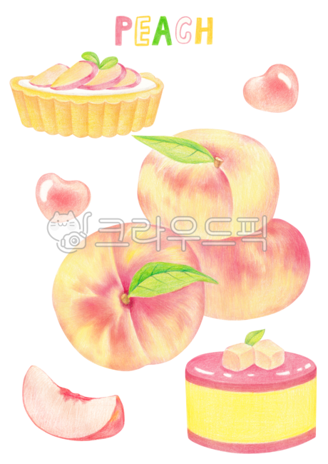 mousse,Callie,fruit,colored pencil drawing,cake,drawing,english,color pencil,tart,mousse cake,drawn,hand,handwork,peach,delicious,food,English,cafe,watercolor,dessert,painting,background,illustration,sweet,calligraphy