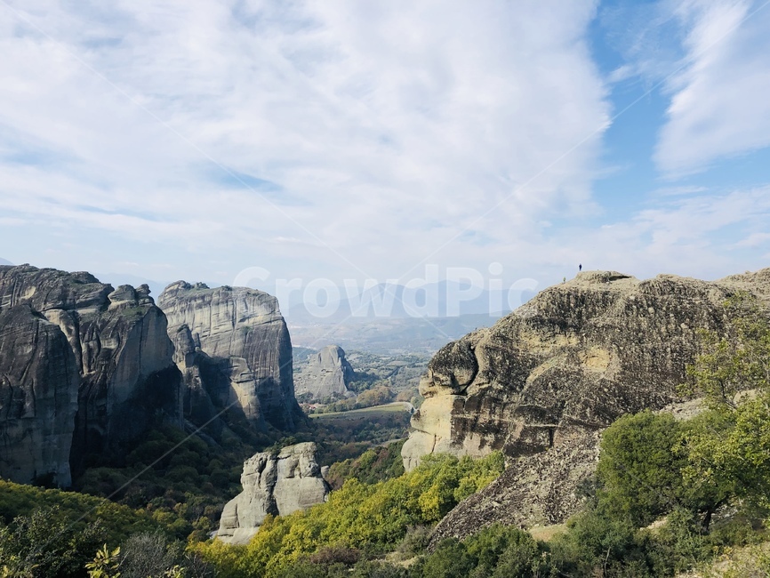 맑음,하늘,전망대,observatory,sky,바위,절벽,rocks,tree,lawn,잔디,나무
