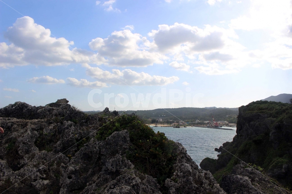 바다,하늘,구름,자연,풍경,sea,sky,cloud,파란색,돌,파도,전경,야외,자연,풍경,nature,landscape,promontory,곶,outdoors,옥외,cliff,낭떠러지