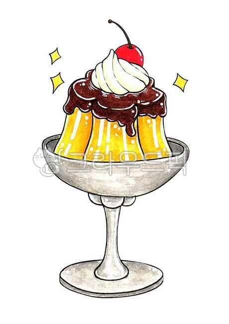 snack,cool,cream,cafe,Pudding,dessert,Custard Pudding,illustration,sweet