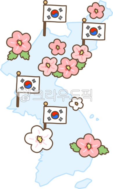 Korea,Rose of Sharon,flower,our country,Korean flower,flower decoration,map,map of our country,map of Korea