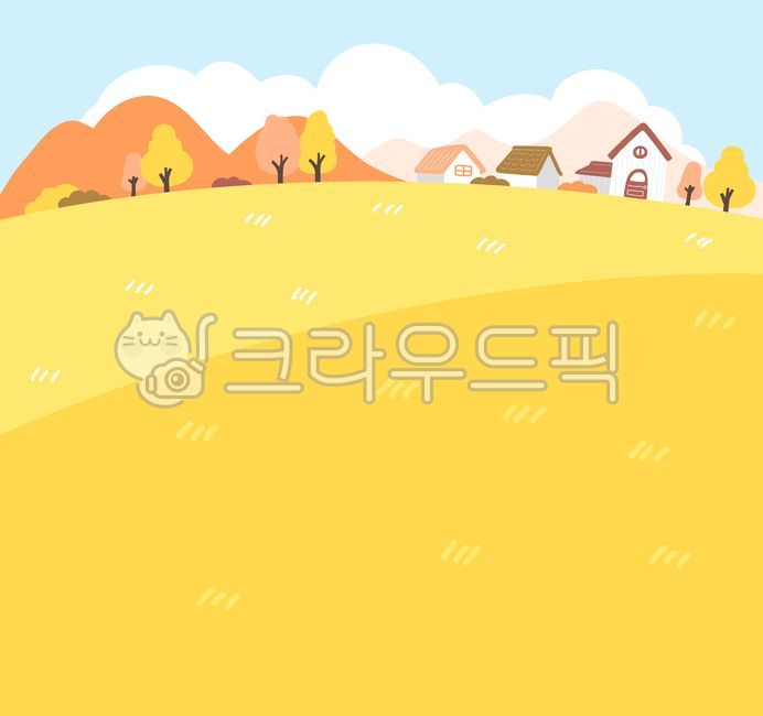 가을일러스트,들판일러스트,가을,수확,들판,풍경,시골,집,작은집,봄,가을이미지,추수