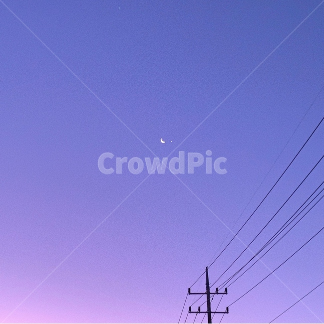 달,전봇대,moon,하늘,sky