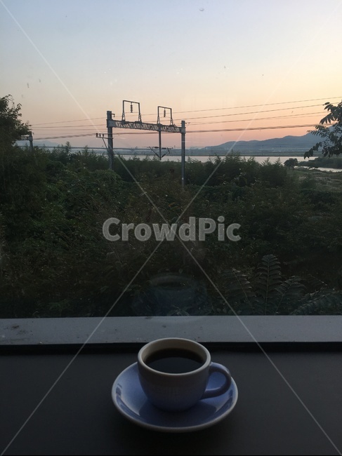 기찻길,커피,카페,노을,coffee,cafe