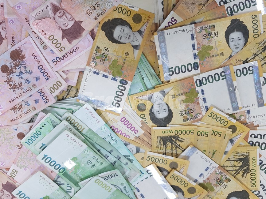 돈다발,돈,오만원권,만원권,현금,돈더미