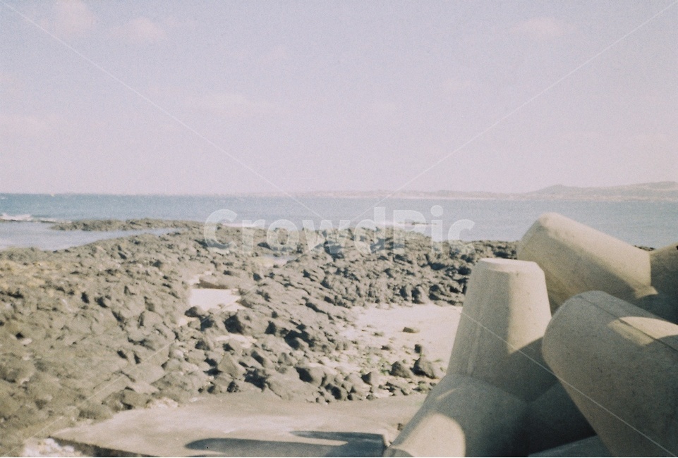 방파제,바다,돌,필름사진,stone,sea