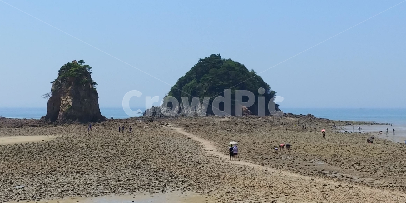 꽃지해수욕장,작은섬,서해바다,안면도,무인도
