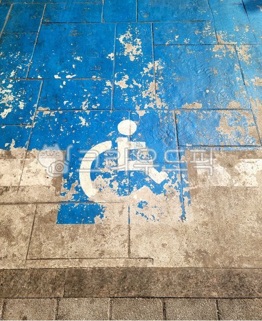 parking lot,Parking area marking,blue,public facilities,Disabled parking area,floor,Parking lot sign