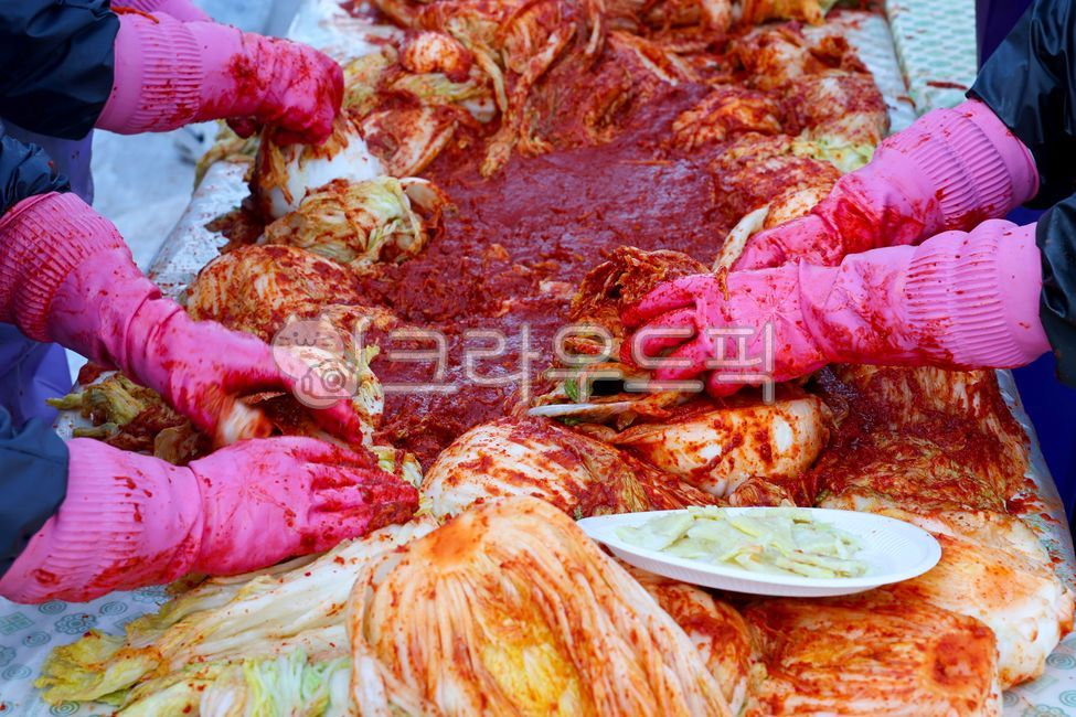 Kimchi,kimjang,kimjang preparation,kimchi factory,red pepper powder,factory,pickled cabbage,cabbage kimchi,traditional food,winter food,vegetable,vegetarian,fermentation,fresh,red,group,volunteer work,event,cabbage,red pepper paste,sea