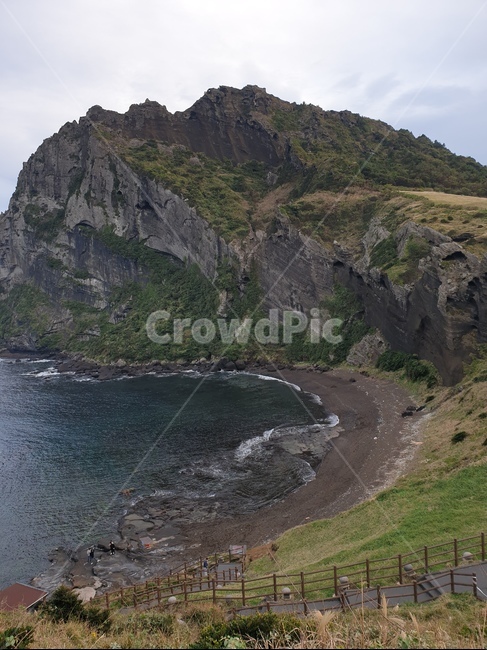 낭떠러지,자연,성산일출봉,산책,제주도