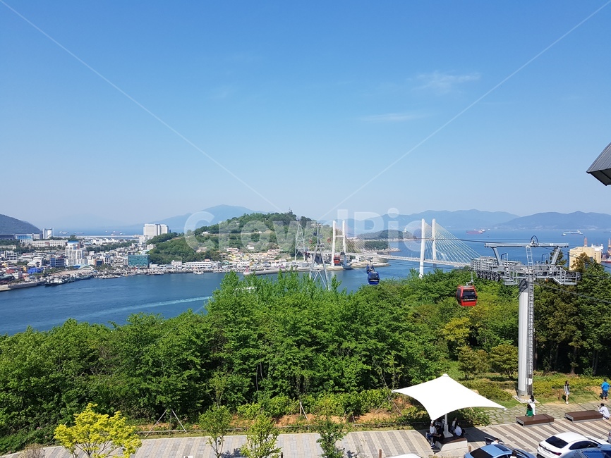 자연,여수,해상케이블,전망,바다,항구