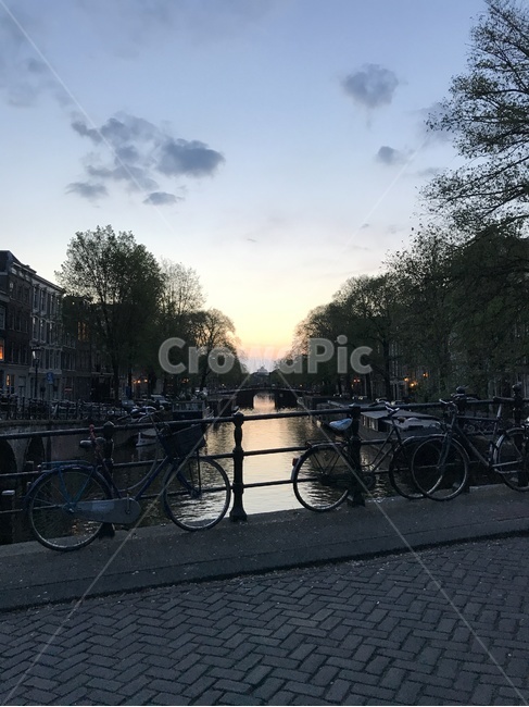 water,물,watercraft,선박,nature,자연,운하,cannal,natherland,네덜란드,도로,자전거,노을,sunset,road,bicycle