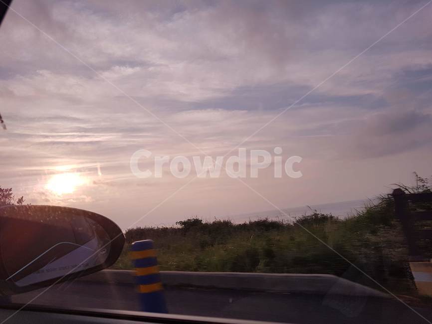 드라이브,노을,노을빛,구름,총총구름,차밖풍경,자연,풍경,nature,landscape,road,도로