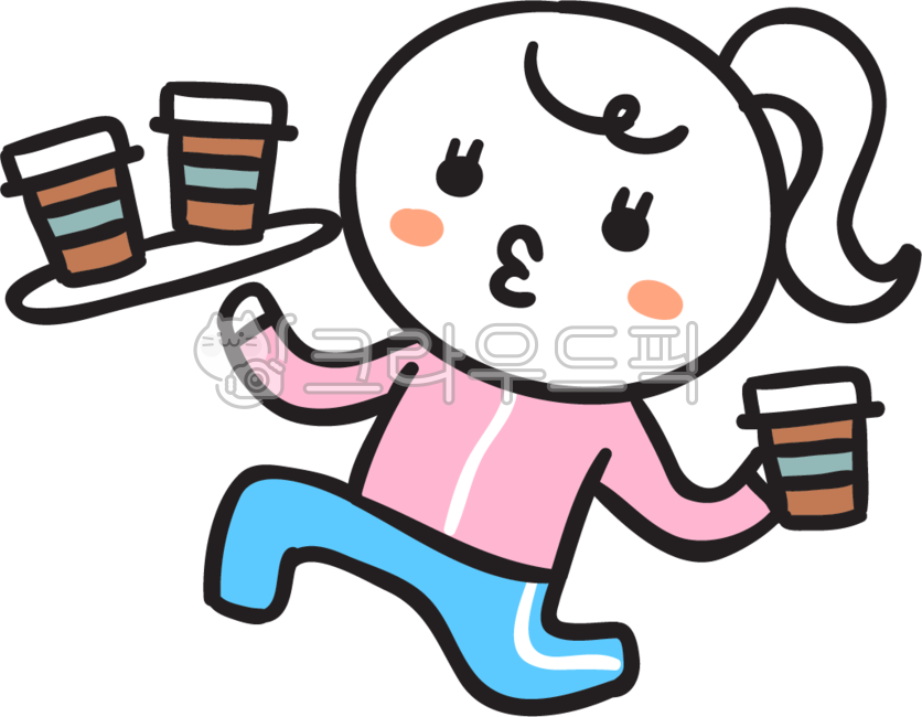 커피,아메리카노,커피배달,커피심부름,여대생,이쁜,예쁜,귀여운,아기자기,이모티콘,스티커