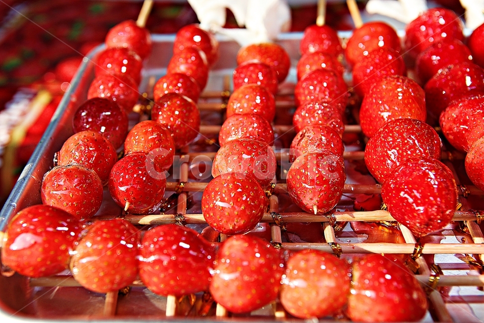 Red,fruit,strawberry,Strawberry Skewers,sugar,food