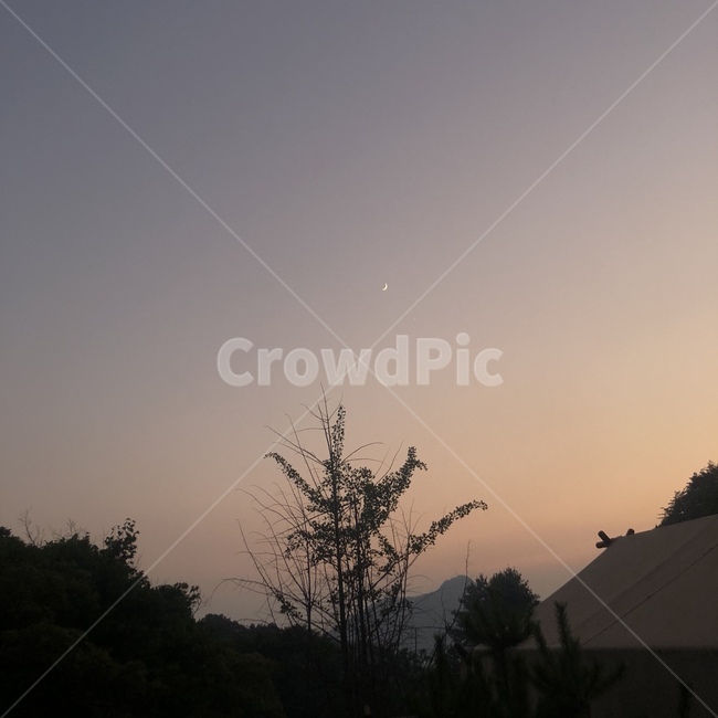 달,저녁,노을,숲,풍경,자연,캠핑,자연,풍경,nature,landscape,outdoors,옥외