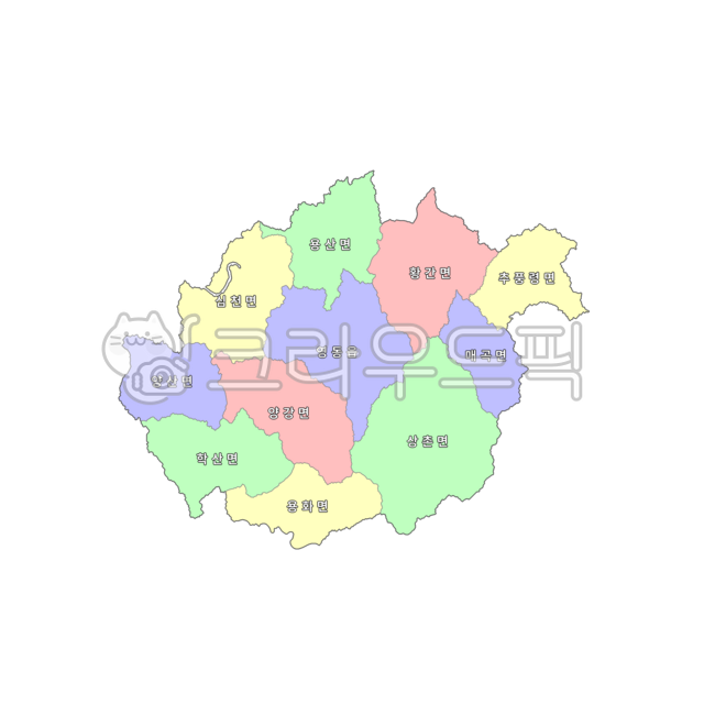 충청도,충청북도,영동군,대한민국,우리나라,한국,행정구역,도,시,군,읍,면,동,지도,행정구역지도,4색지도,파란색,노란색,빨간색,초록색,map