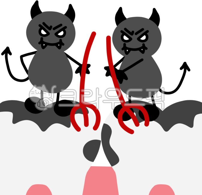 충치,썩은,치아,일러스트,손그림,이빨,세균,충치균,디자인,캐릭터,악마,귀여운,심플한