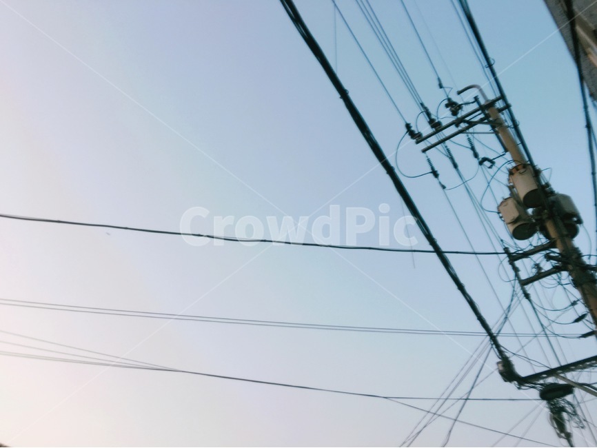하늘,봄,감성,풍경,전기줄,에너지산업,energy industry