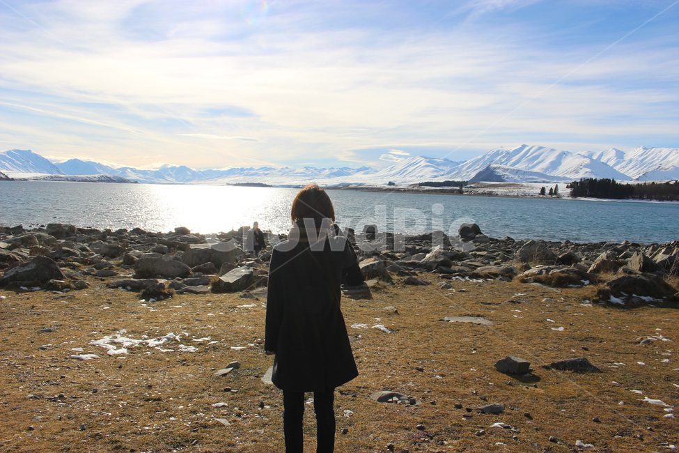 human,인간,person,사람,눈,snow,산맥,호수,바위,하늘,뒷모습,자연,nature,겨울,테카포,사람,인물,인간,human,person