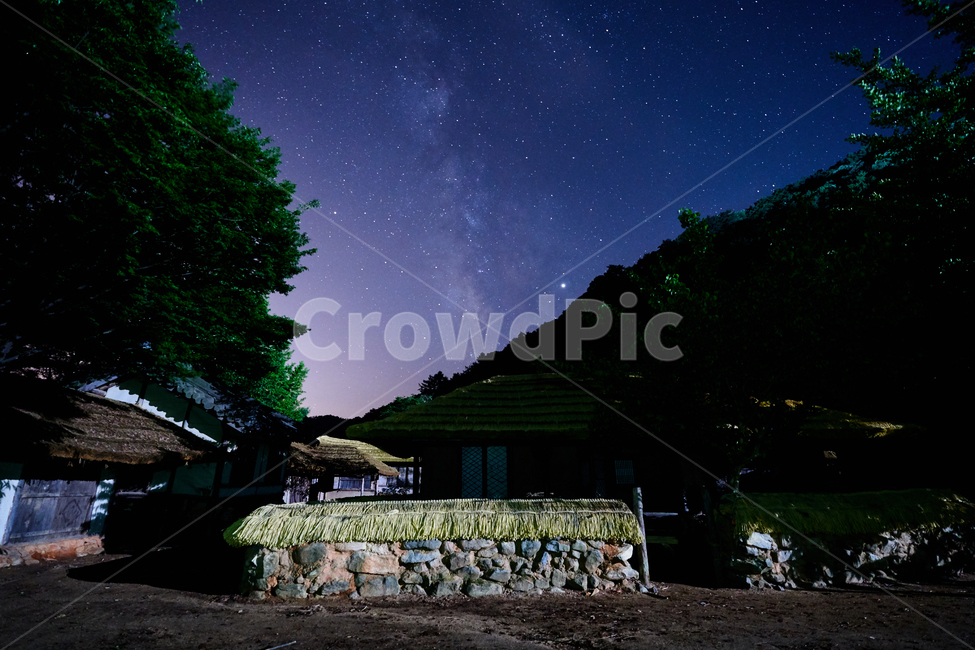 문경새재,은하수,별,별밤,밤하늘,초가집,야경,밤,풍경,nightscape,night,landscape,한국전통,한국문화,korean traditional,korean culture