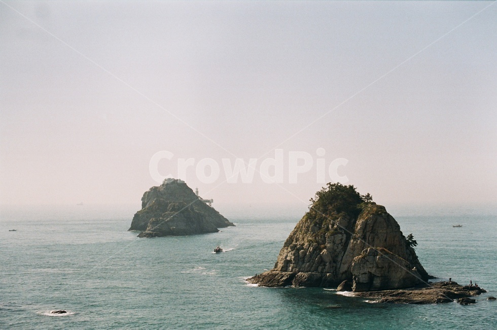 오륙도,부산,바다,필름사진,수평선,필름,섬