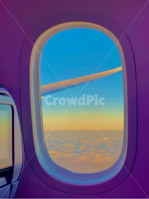 window,창문,구름,비행기,노을,하늘,sky