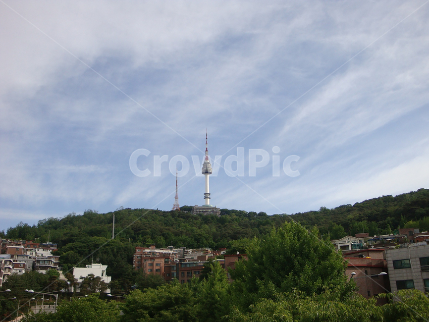 남산타워,남산,해방촌,하늘,구름