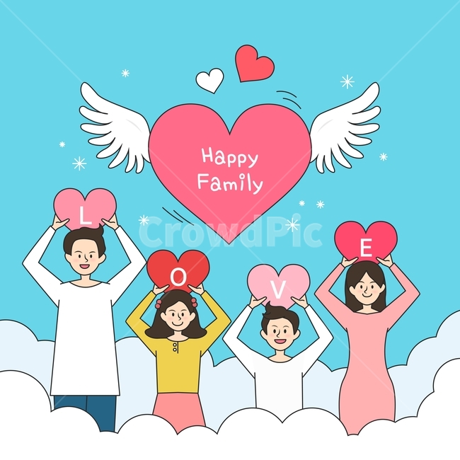 하트,날개,가정의날,가족,캐릭터,사람,사랑,행사,이벤트,가족,패밀리,family,기념일,축하,anniversary,congratulation,celebrate,celebration,그래픽,일러스트레이션,graphic,illustration