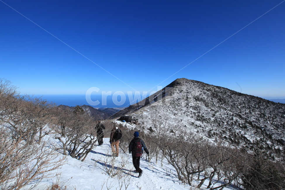 겨울산,설악산,등산,하얀눈,파란하늘,대청봉,중청대피소