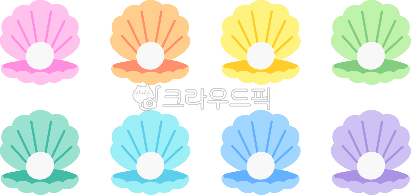 여름, 여름일러스트, 조개, 바다생물, 진주, 사진,이미지,일러스트,캘리그라피 - ByeolSoop작가