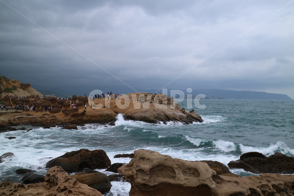 예류,바다,자연풍경,돌,대만,하늘