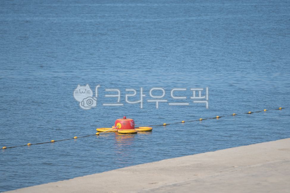 한강,강,부표,그림,주황,노랑