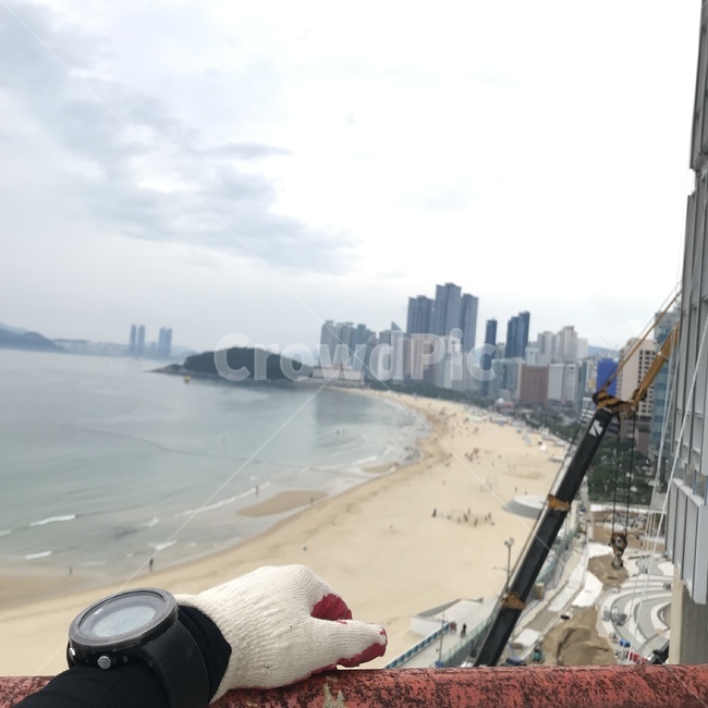 해운대,부산,바닷가,현장,노가다,뷰,공사
