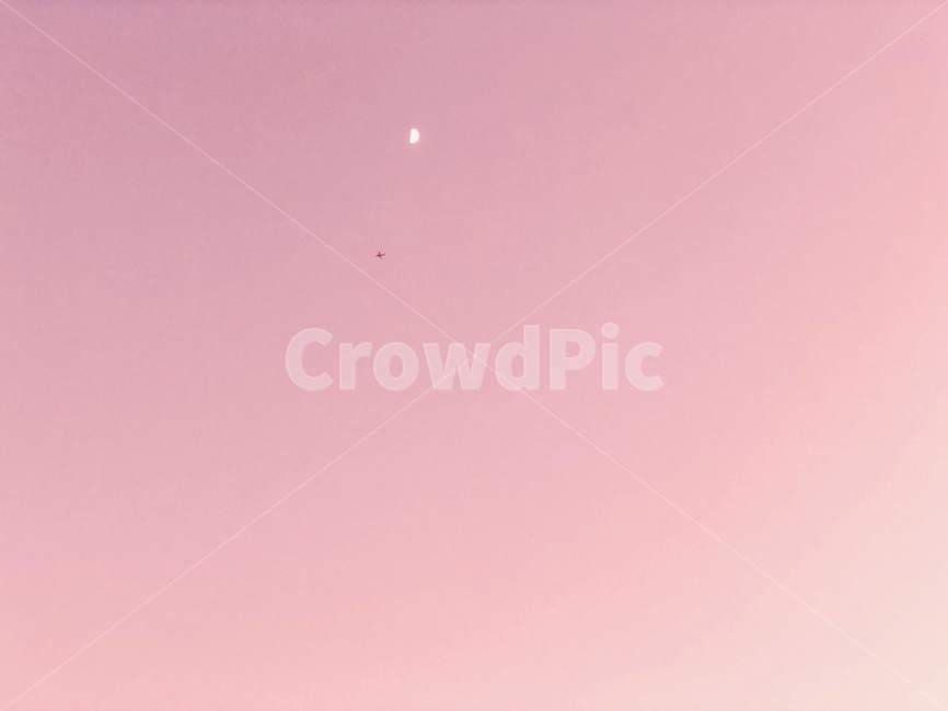 자연,하늘,구름,핑크,감성,분홍,sky,clouds,pinksky,nature,pink,sensible,feeling,색상,색감,color,sense,달,moon