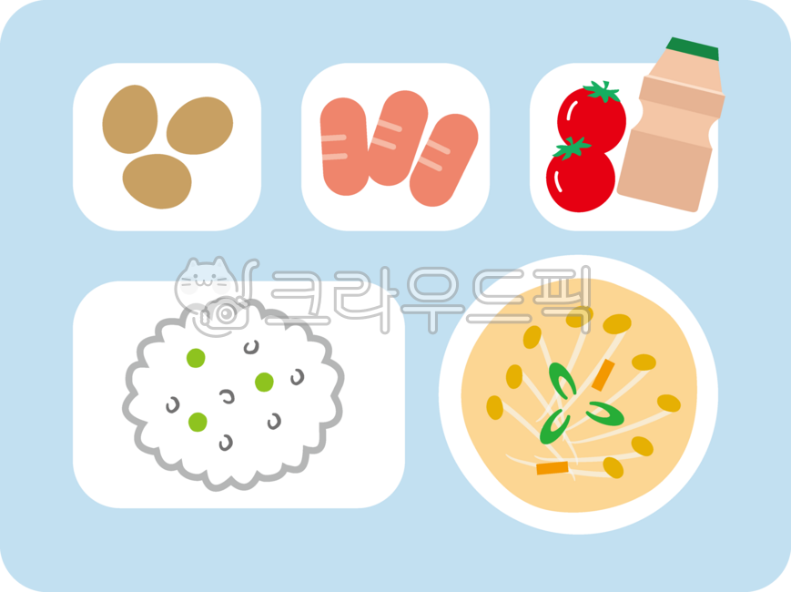 식판,급식,학교급식,도시락,밥,콩나물국,메추리알,소세지,소시지,방울토마토,요구르트,야쿠르트,회사급식,점심,식사,국,쌀밥,급식판,아침,음식,요리,식품