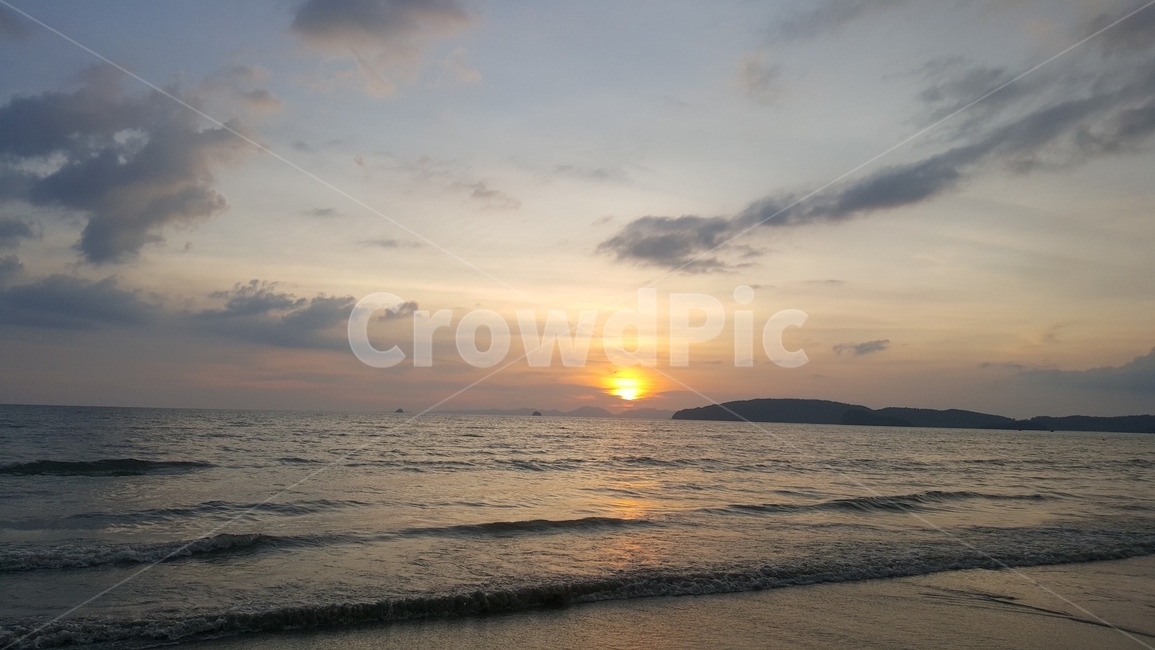 아오낭비치,끄라비노을,끄라비,바다노을,아오낭비치노을,노을,잔잔한파도,해질녁,바다해질녁,바다산책