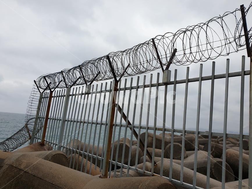 담장,울타리,철조망,경계선,접근금지,철책선