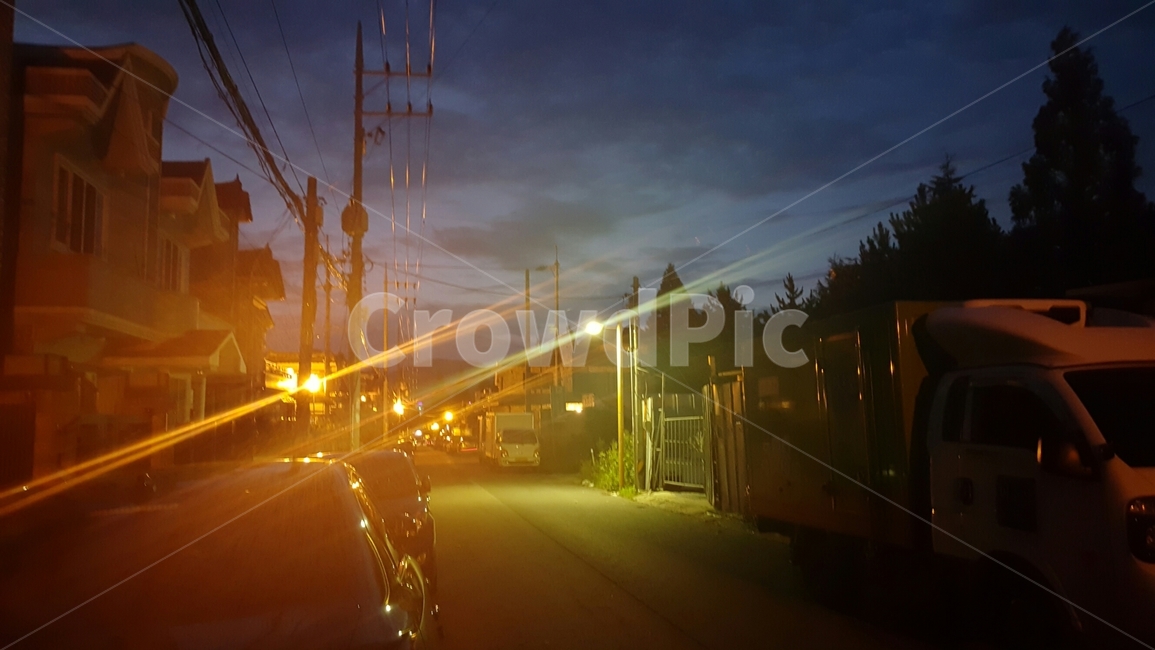 night view,residential area,fire,Changwon,night street