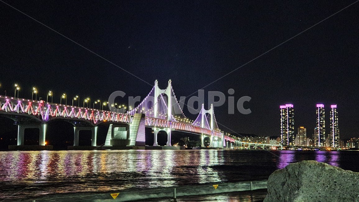 부산,야경,바다,달빛,달,moon,gwanganbridge,busan,bridge,다리