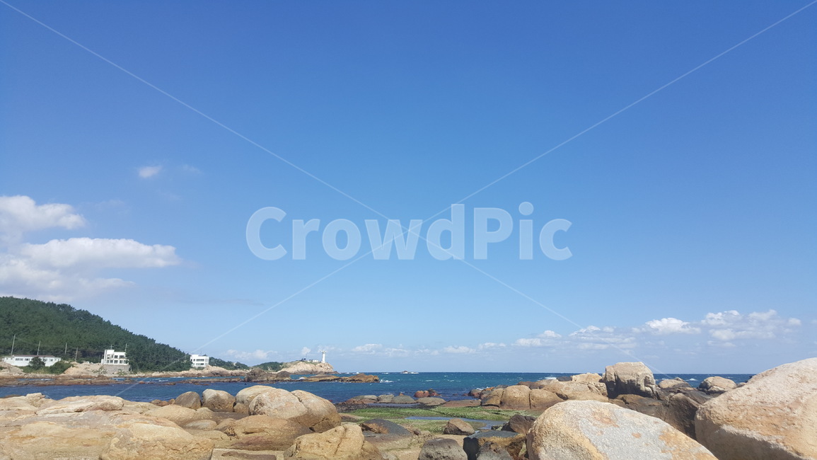 푸른하늘,하늘,바위,바다,산