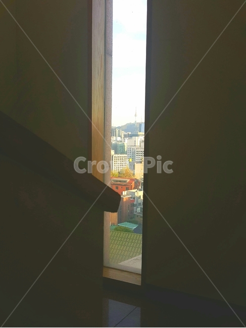 실내,남산타워,서울,도시,마을