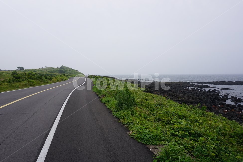 해안도로,도로,제주도,길,지평선,바다,해안선,흐림