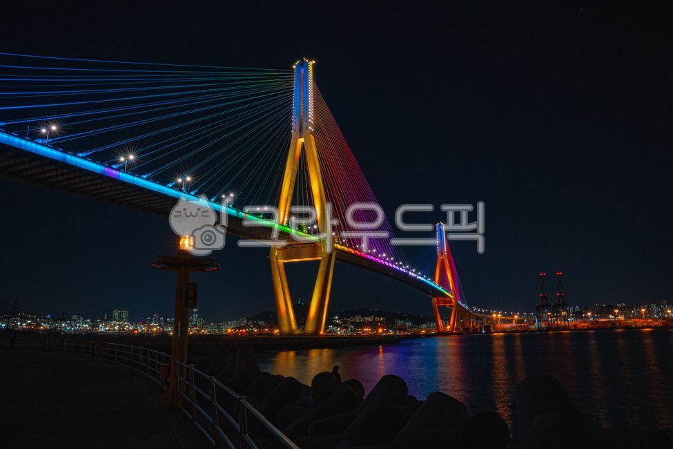 Busan night view,Busan Port Bridge,Busan Port Bridge night view,Bridge night view,Yeongdo night view