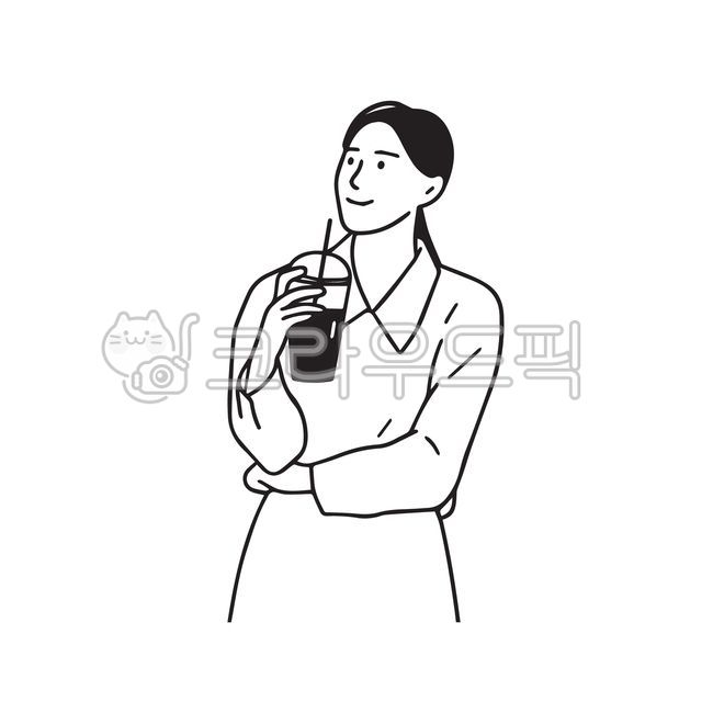 일러스트,벡터,여성,여자,커리어우먼,직장인,비즈니스우먼,사무직,커피,테이크아웃커피,음료,카페,아침,출근길,라이프스타일,전문직,측면,옆모습,여유,도시여성,직업,인물,회사원,아침루틴,일상,도시거리,커피타임